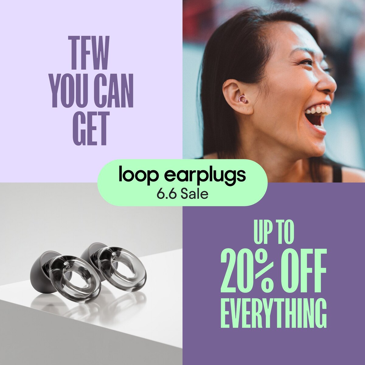 6.6 sale static: TFW you can get up to 20% off everything